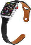 UIQ Curea pentru ceas din piele ecologica compatibila cu Apple Watch 1 2 3 4 5 6 7 8 SE Ultra 42 mm 44 mm 45 mm 49 mm, Negru