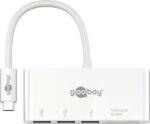 Goobay Adaptor multiport USB Type C la 3x USB A 3.0 +cititor carduri SD/MMC si MicroSD 0.15m Goobay (62097) - habo