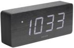 Present Time Fekete fa ébresztőóra IV. szint fehér LED kijelzővel (KA5654BK)
