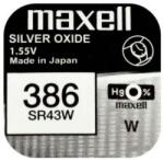 Maxell Baterie ceas Maxell SR43W V386 AG12 1.55V oxid de argint 1buc (386-MAXELL) - habo Baterii de unica folosinta