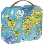 Janod Puzzle Harta lumii intr-o cutie 100 buc (J02607) Puzzle