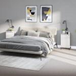 vidaXL Noptiere, 2 buc. , alb extralucios, 40x35x70 cm, lemn prelucrat (819649)