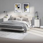 vidaXL Noptiere, 2 buc, alb, 40x35x70 cm, lemn prelucrat (819645)