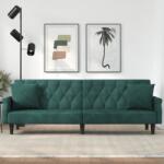 vidaXL Canapea extensibilă cu cotiere, verde închis, catifea (351946) Canapea