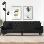 vidaXL Canapea extensibilă cu cotiere, negru, catifea (351948) Canapea