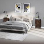 vidaXL Noptiere, 2 buc. , stejar afumat, 40x35x70 cm, lemn prelucrat (819655)