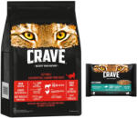 Crave 7kg Crave Adult marha & csirke száraz macskatáp+4x85g szósz tonhallal nedvestáp 15% árengedménnyel