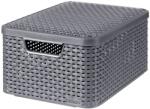 Keter Cutie de depozitare cu capac Style M 18L argintiu metalic 205849 (443866)