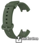 Okosóra szíj - szilikon - 125mm + 89mm hosszú - SÖTÉTZÖLD - Xiaomi Mi Watch Lite / Xiaomi Redmi Watch