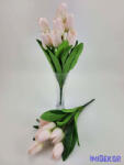  Tulipán 9 fejes selyem csokor 35 cm - Halvány rózsaszín