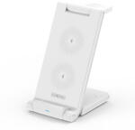 DUZZONA Incarcator wireless 3 in 1 compatibil cu iPhone AirPods Apple Watch, 15 W, Type-C, pliabil, Duzzona W10-A, alb