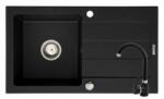 Pyramis Set chiuveta granit MAIDSINKS Pyramis Senar 760mm*440mm & Baterie Bello - Black Pyramis 070007501B (070007501B)