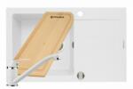 Pyramis Set chiuveta granit SPARTA PLUS, baterie Asalia & Tocator - Snow (070052901ASLT)