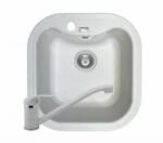 Pyramis Set chiuveta soft compozit Pyramis Square DUROTHEK ALB + Baterie (29096012A)