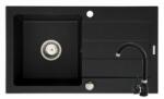 Pyramis Set chiuveta granit Sparta 1B 1D & Baterie Bello - BLACK Pyramis 070000101B (070000101B)