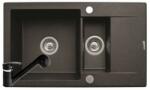 Pyramis Set chiuveta KORFU 78x46 1 1/2B 1D & baterie FIDO - Black (070061501F)