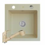 Pyramis Set chiuveta granit ALYA 1B & baterie FIDO - Bej Pyramis 890020005FB (890020005FB)