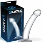 Glazed 16 cm Curved Clear Dildo