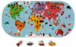 Janod Puzzle de jucărie cu apă Janod Harta lumii 28 buc (J04719) Puzzle