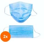 Global Treat Set 2 x Masca Faciala de Unica Folosinta, 50 Bucati, 3 Straturi, 3 Pliuri, 17.50 x 9.50 cm (GUJ-2xMASK1/50)