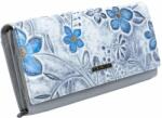  Női bőr pénztárca kék virágos Cavaldi PN20-FL