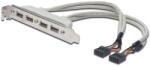 ASSMANN Cablu Date Slot Bracket USB 2.0 HighSpeed Type 2xIDC (5pin)/4xUSB A M/F grey 0, 25m (AK-300304-002-E)