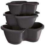 Prosperplast RESPANA TRIO kaspó gyógynövényekre antracit (DRET123S-S433)