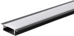 OPTONICA АЛУМИНИЕВ ПРОФИЛ ЗА LED ЛЕНТА ЧЕРНО ТЯЛО/БЯЛ КАПАК L=2m 41x10mm (5119)