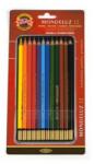 KOH-I-NOOR Creioane Colorate, 12 Culori, Cutie Metal, Aquarell Mondeluz (KH-K3722-12BL)