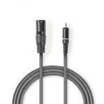 Nedis Cablu audio XLR 3 pini la RCA T-T 1.5m, Nedis COTH15205GY15 (COTH15205GY15)