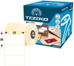 Tezeko 52 * 26 mm, öntapadós papír etikett címke (3000 címke/tekercs) (P0520002600-001) - dunasp