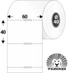 Tezeko Polccímke 60 mm * 40 mm-es, perforált, termál, vezérlőlyukkal (1000 db/tekercs) (T0600004000-003)