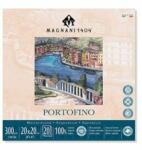 Fedrigoni Magnani Portofino akvarelltömb, 100% pamut, 300 g, 20x20 cm, 20 lap, sima