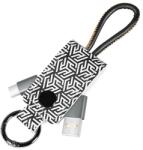 LogiLink CABLU alimentare si date LOGILINK pt. smartphone USB 2.0 (T) la USB 2.0 Type-C (T) 0.22m cu breloc din piele negru/ alb "CU0164" (include TV 0.06 lei) (CU0164)