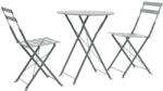 vidaXL Set mobilier bistro, 3 piese, gri, oțel 44355