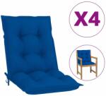 vidaXL Perne scaun cu spătar mic 4 buc. , albastru, 100x50x7 cm, textil (314309)