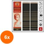 KOH-I-NOOR Set 6 x Creion Creta Koh-I-Noor Gioconda Mina Neagra, 4.2 x 7.5 x 175 mm (HOK-6xKH-K8810-2)