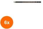 KOH-I-NOOR Set 6 x Creion Creta Koh-I-Noor Gioconda Mina Soft Carbune Natural Negru, 4.2 x 7.5 x 175 mm (HOK-6xKH-K8811-2)
