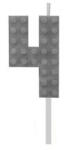 Építőkocka 4-es Grey Blocks tortagyertya, számgyertya (MLG132755B) - gyerekagynemu