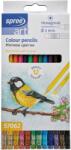SPREE Creioane colorate hexagonale, cu radiera, SPREE Art, 12 culori/set - officedirect