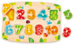 Hape Puzzle, hape, cu 10 cifre din lemn, pentru dezvoltarea dexteritatii si a coordonarii mana ochi, pentru copiii peste un an (6943478018884)