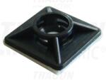 Tracon Öntapadós/csavarozható, 4oldalt fűzhető kötegelő talp, fekete 20×20mm, d=2, 9mm, PA6.6 (TALP191)