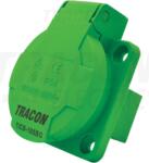 TRACON Beépíthető csatlakozóaljzat, oldalsó védőérintkezővel, kerek 16A, 250V, 2P+E, IP44 (SCHUKO) (TICS-105SG)