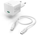 Hama Incarcator de retea Fast Charger with USB-C Charging Cable, Mini Charger, PD, 25W, 1.5m, white (00201624) - vexio