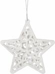 SPRINGOS Karácsonyfa "csillag" dísz 2 db - fehér/csillám (CA0038)