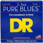 DR Strings PHR-10 Pure Blues 3-Pack Elektromos gitárhúrok (2-PHR-10-3PK)