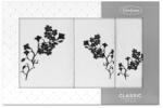 Eurofirany Blossom 3db-os virágmintás hímzett törölköző szett Fehér/fekete