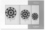 Eurofirany Lotus 3db-os lótusz mintás törölköző szett Fehér/fekete