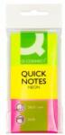 Q-CONNECT Bloc de notițe autoadeziv Q-CONNECT 51x38 mm, verde, roz, galben, 3 blocuri a câte 50 de coli