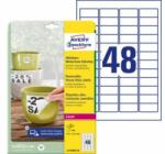 Avery-Zweckform Etichete din poliester foarte rezistente 45, 7x21, 2 mm Avery A4 albe detașabile 20 de coli
